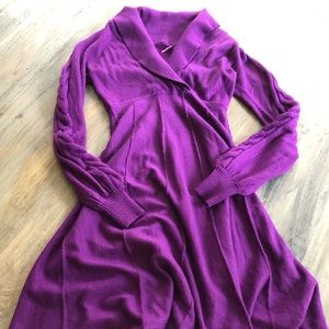 Max Studio Purple Knit Midi Dress (XS)